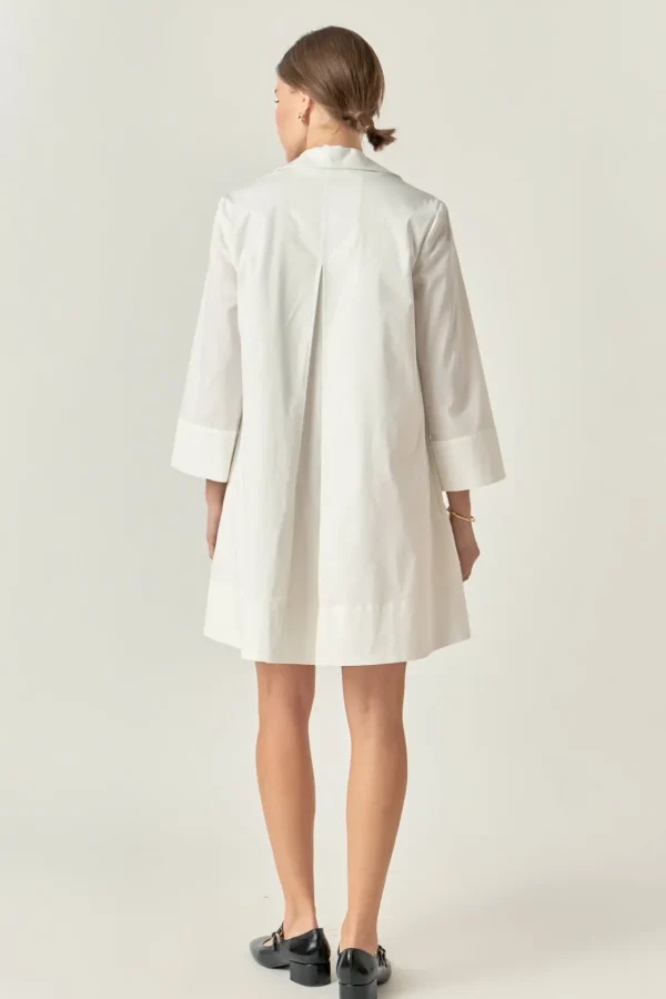 ENGLISH FACTORY White Dresses | Tops*- A-Line Kaftan Collar Dress
