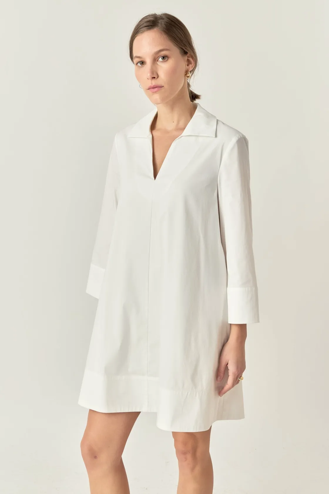 english_factory__aline_ka_8-1.webp ENGLISH FACTORY White Dresses | Tops*- A-Line Kaftan Collar Dress