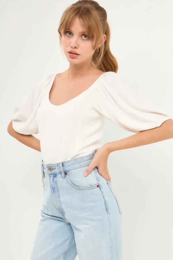 ENGLISH FACTORY Sweaters & Knits | Tops*- All Knitdown Top WHITE