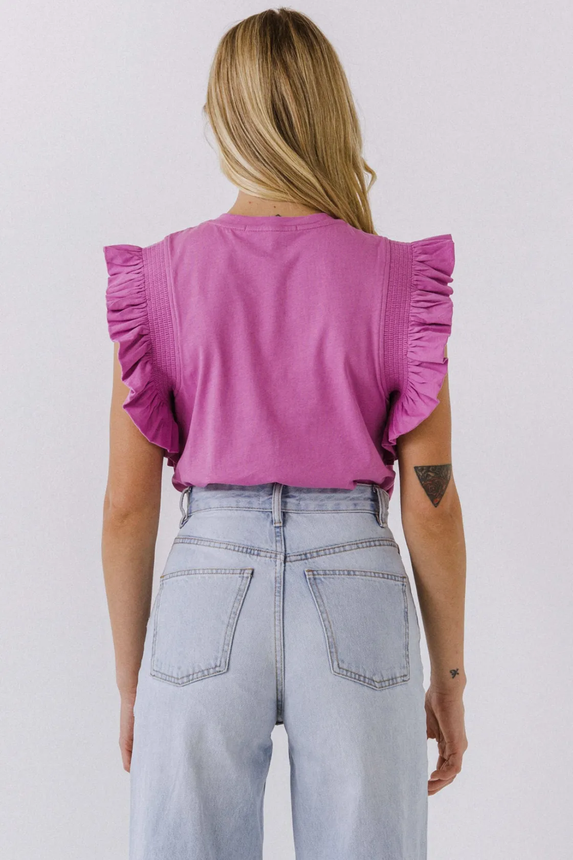 english_factory__all_knit_7.webp ENGLISH FACTORY Tops*- All Knit Ruffle Detail Top