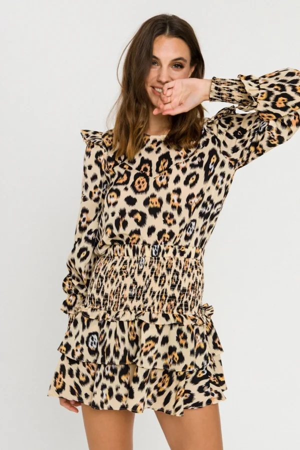 ENGLISH FACTORY Tops*- Animal Print Blouse MULTI
