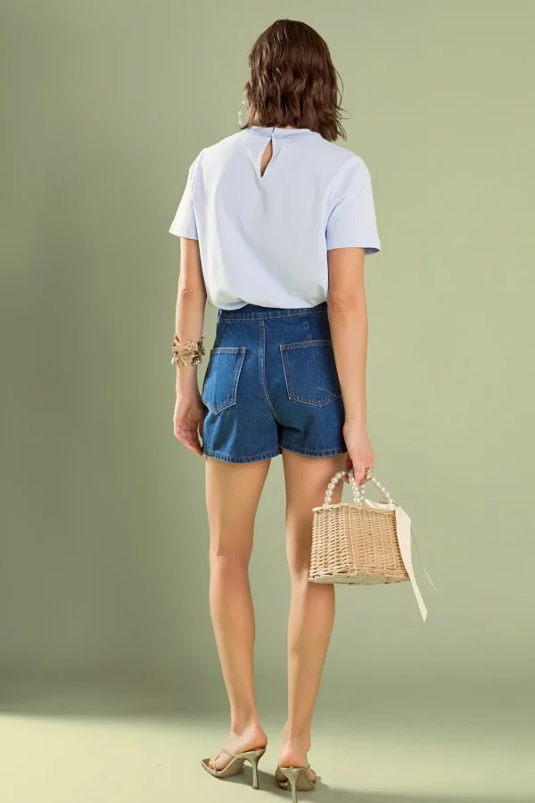 ENGLISH FACTORY Tops*- Annabelle Beaded Bow Tee
