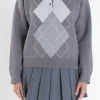 ENGLISH FACTORY Sweaters & Knits*- Argyle Knit Sweater GREY