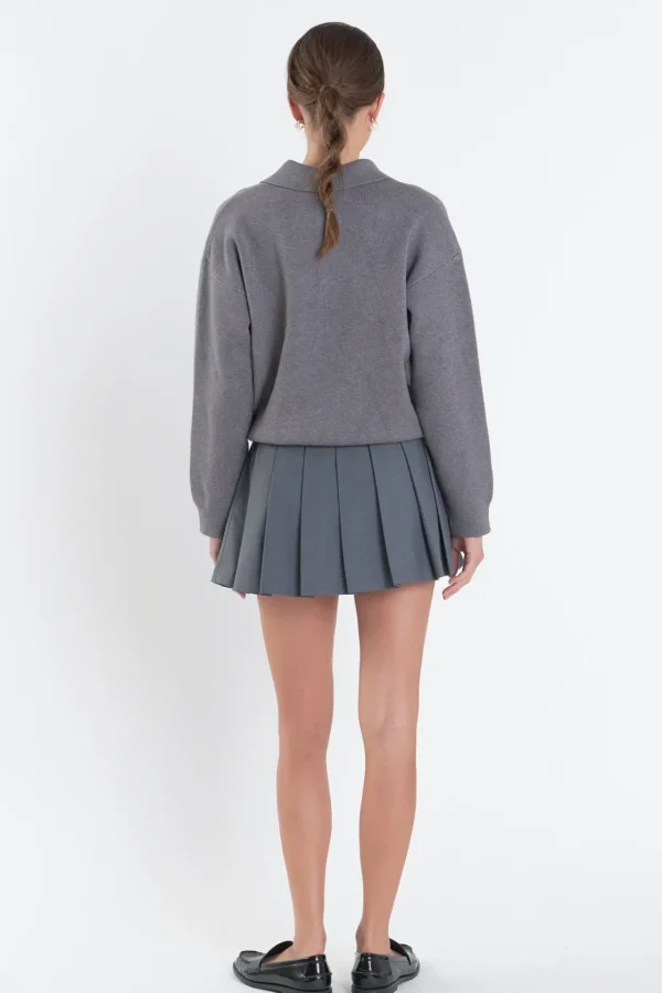 ENGLISH FACTORY Sweaters & Knits*- Argyle Knit Sweater GREY