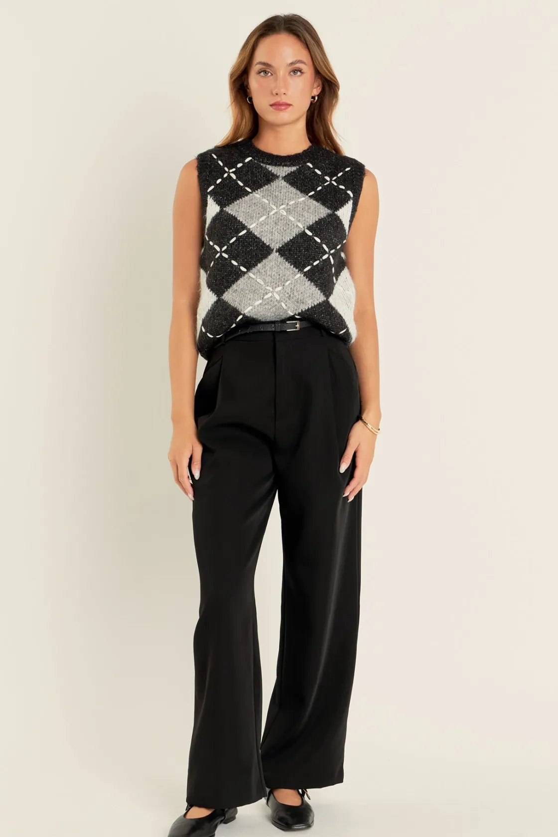 english_factory__argyle_k_4-1.webp ENGLISH FACTORY Matching Sets | Tops*- Argyle Knit Vest