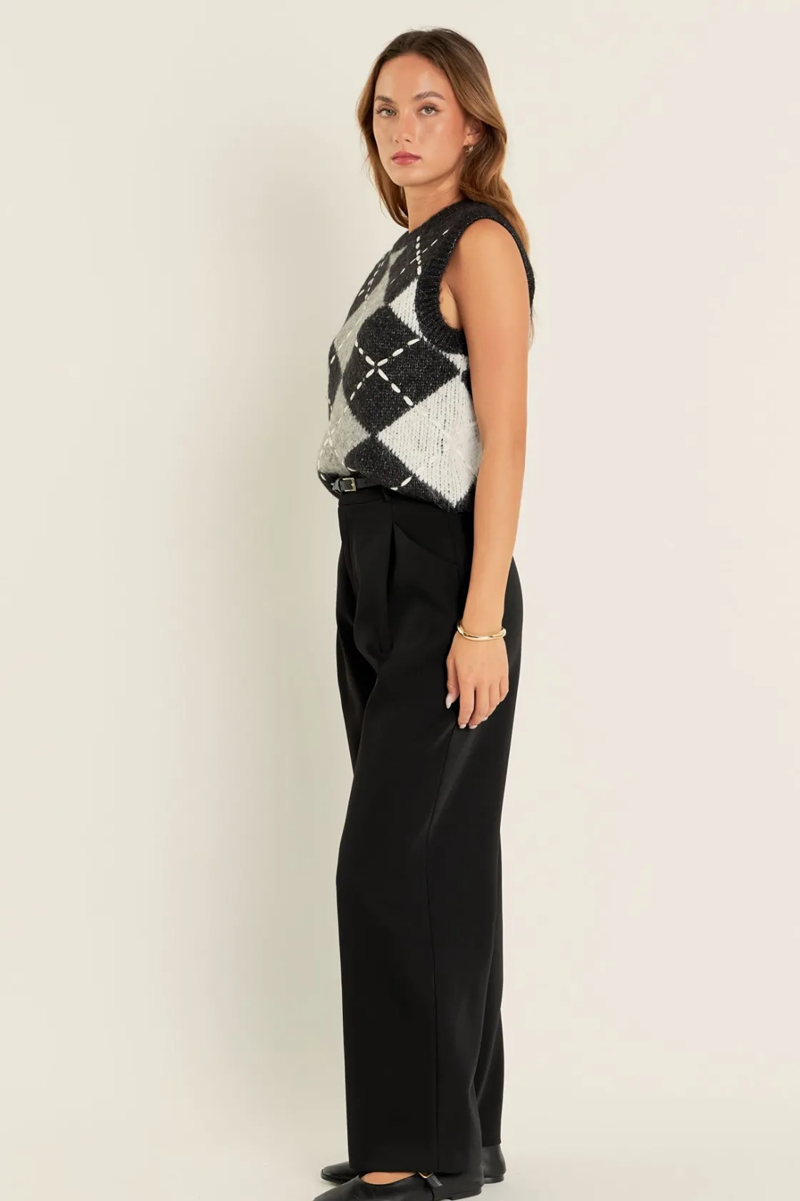 english_factory__argyle_k_6-1.webp ENGLISH FACTORY Matching Sets | Tops*- Argyle Knit Vest