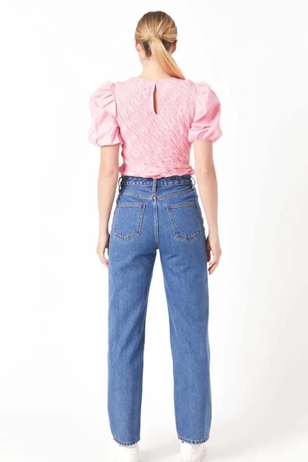 ENGLISH FACTORY Tops*- Asymmetrical Smocked Top