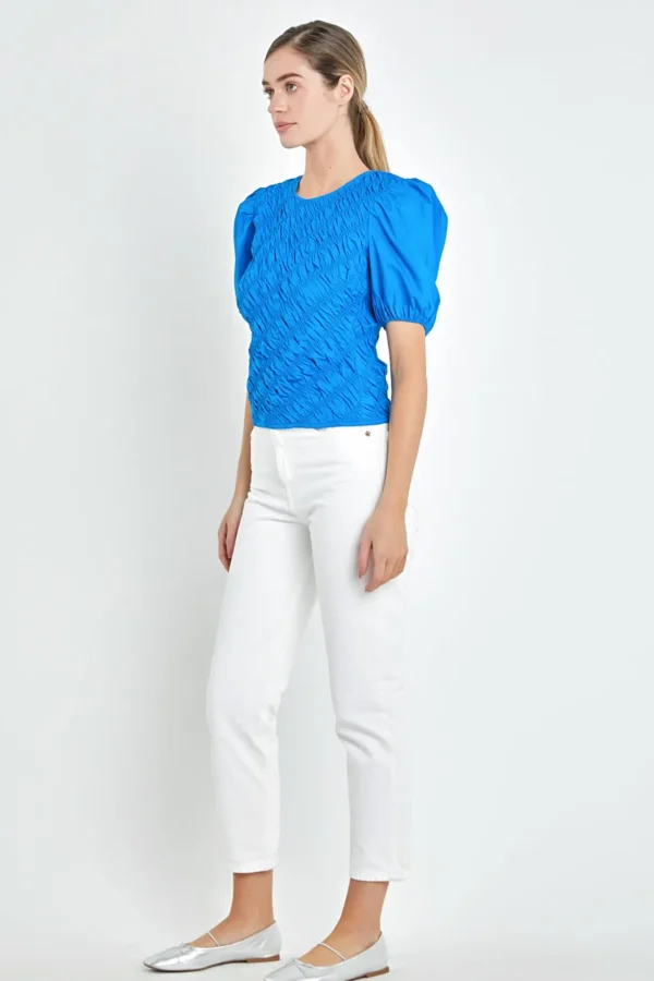 ENGLISH FACTORY Tops*- Asymmetrical Smocked Top