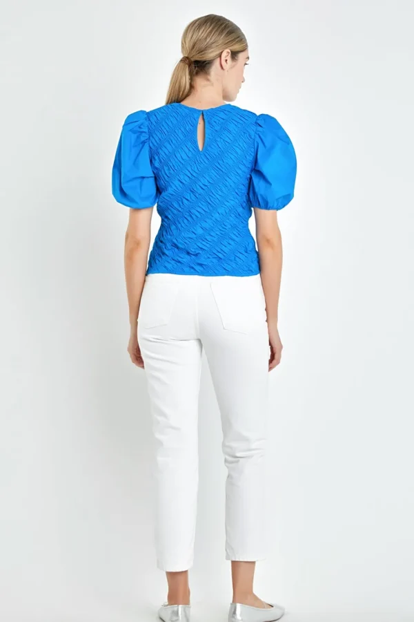 ENGLISH FACTORY Tops*- Asymmetrical Smocked Top