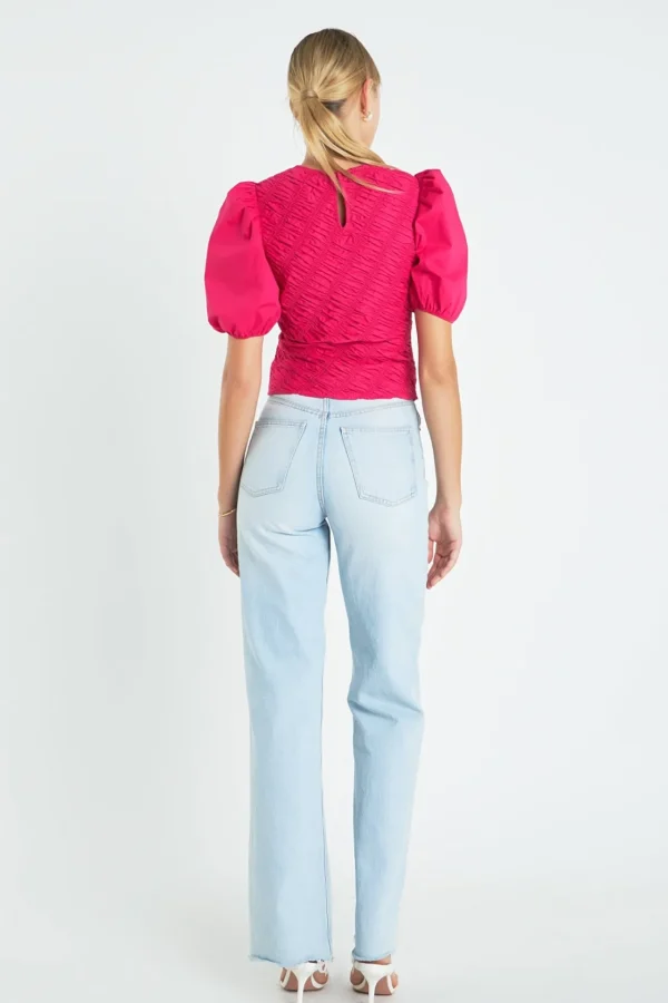 ENGLISH FACTORY Tops*- Asymmetrical Smocked Top