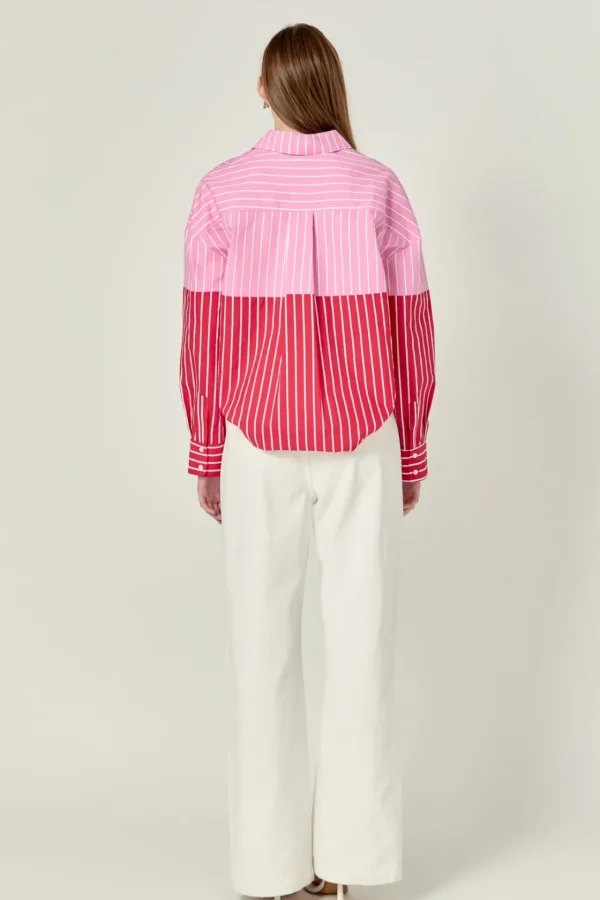 ENGLISH FACTORY Shirts & Blouses | Tops*- Aubrey Colorblock Stripe Shirt