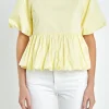 ENGLISH FACTORY Tops*- Balloon Poplin Top