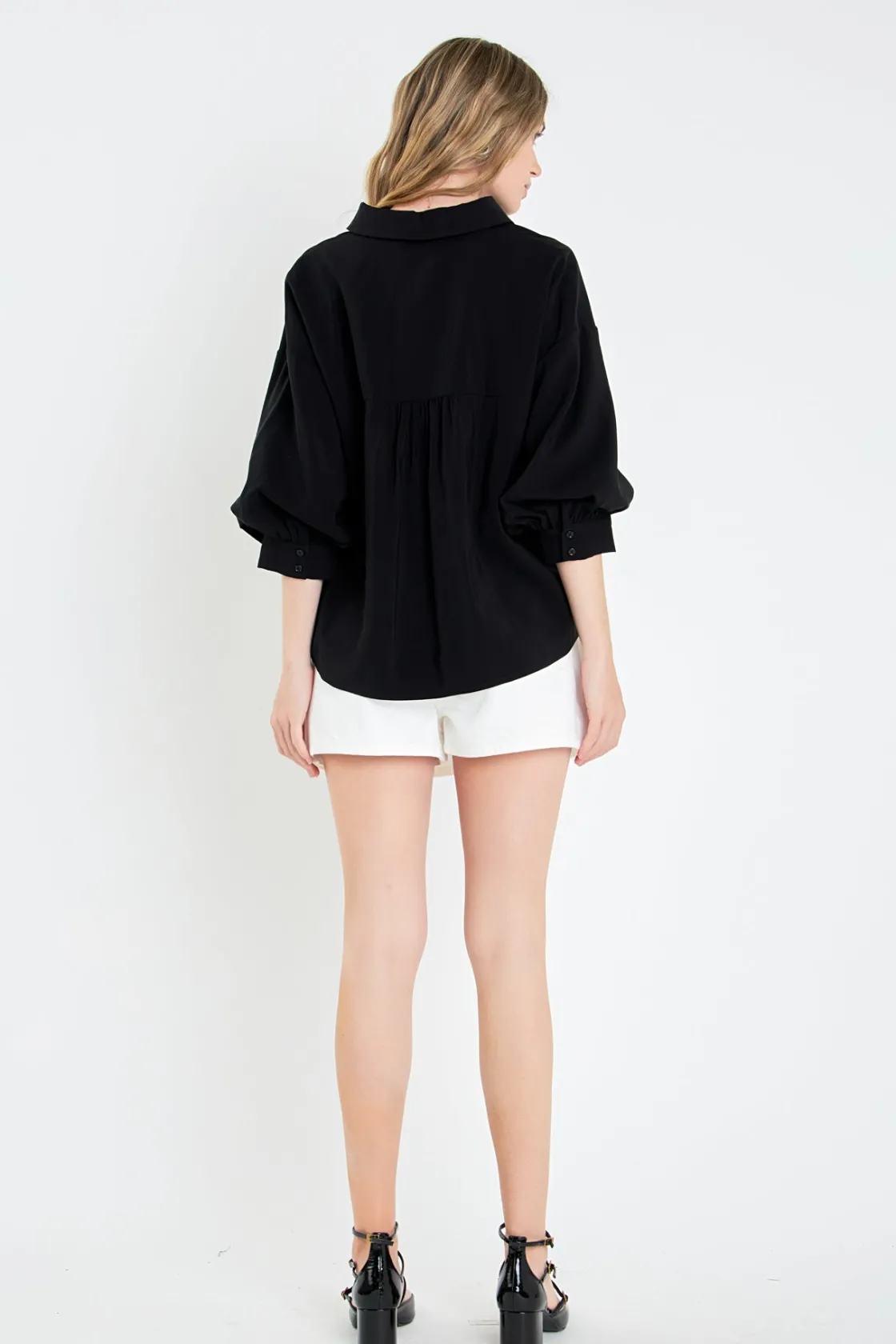 english_factory__balloon__12-1.webp ENGLISH FACTORY Shirts & Blouses | Tops*- Balloon Sleeve Blouse