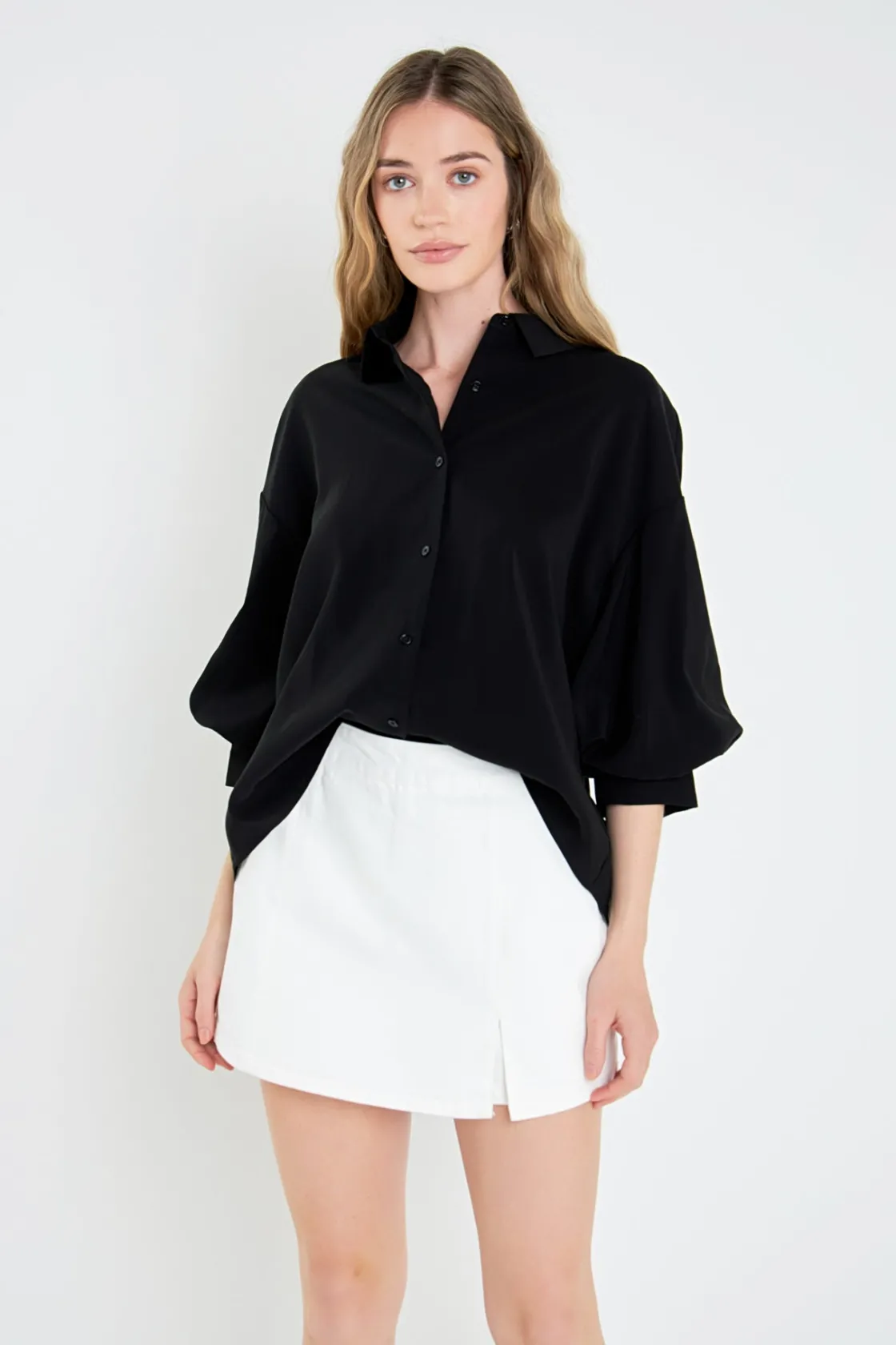 english_factory__balloon__13-1.webp ENGLISH FACTORY Shirts & Blouses | Tops*- Balloon Sleeve Blouse