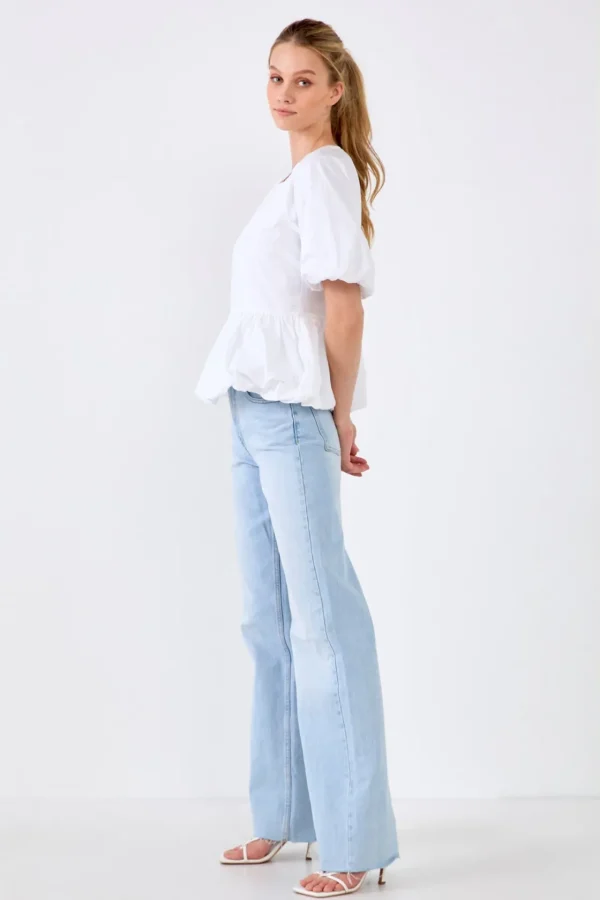 ENGLISH FACTORY Tops*- Balloon Poplin Top