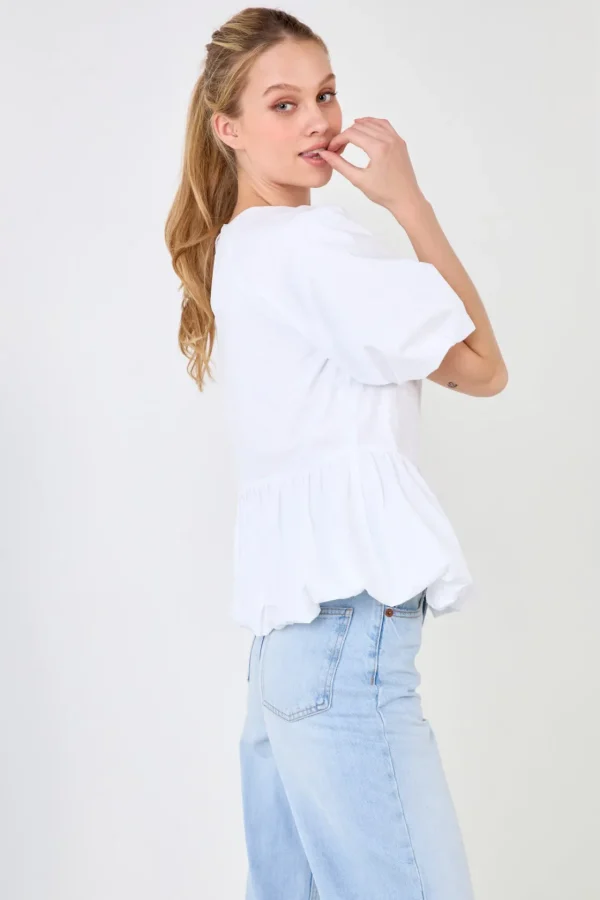 ENGLISH FACTORY Tops*- Balloon Poplin Top