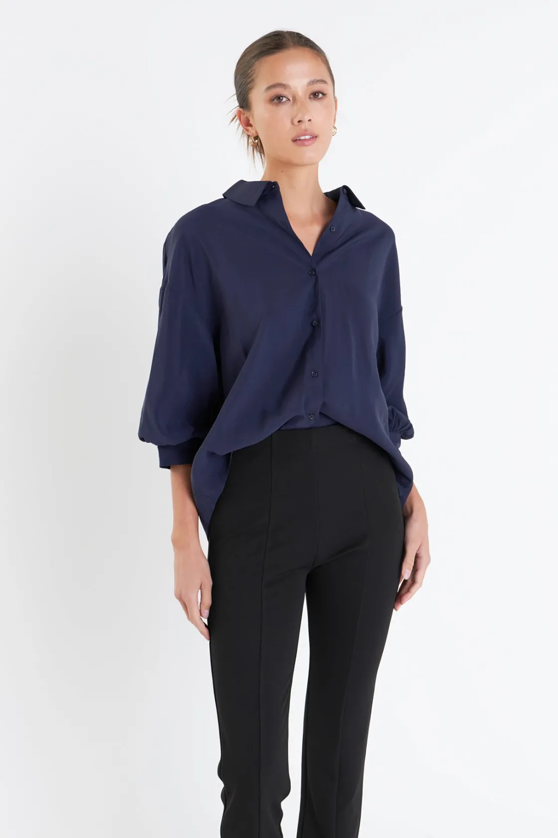english_factory__balloon__3-1.webp ENGLISH FACTORY Shirts & Blouses | Tops*- Balloon Sleeve Blouse