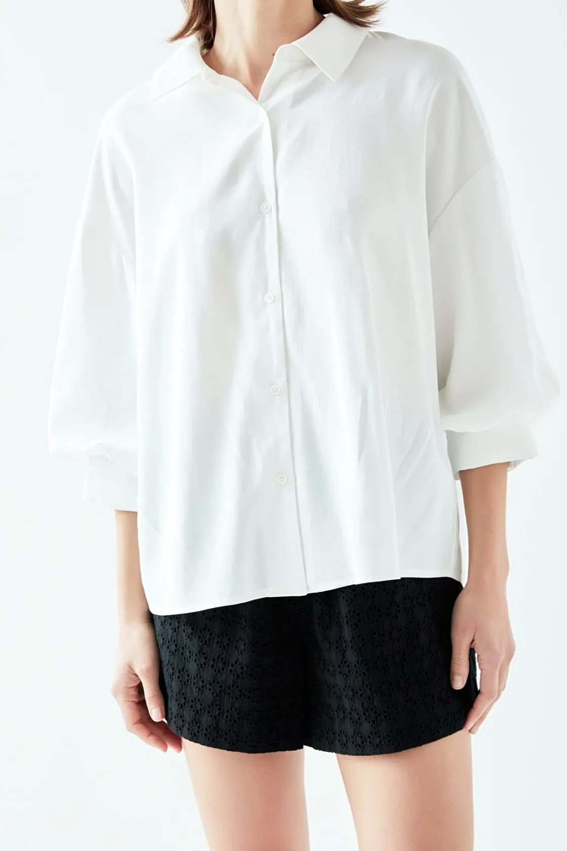 english_factory__balloon__5-1.webp ENGLISH FACTORY Shirts & Blouses | Tops*- Balloon Sleeve Blouse