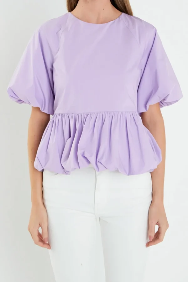 ENGLISH FACTORY Tops*- Balloon Poplin Top