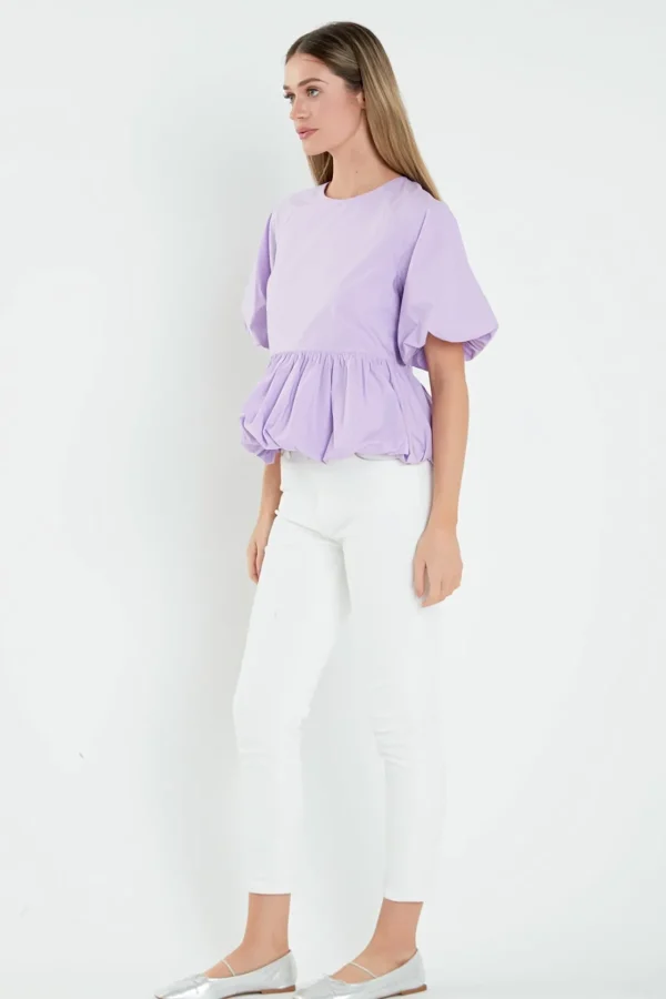 ENGLISH FACTORY Tops*- Balloon Poplin Top
