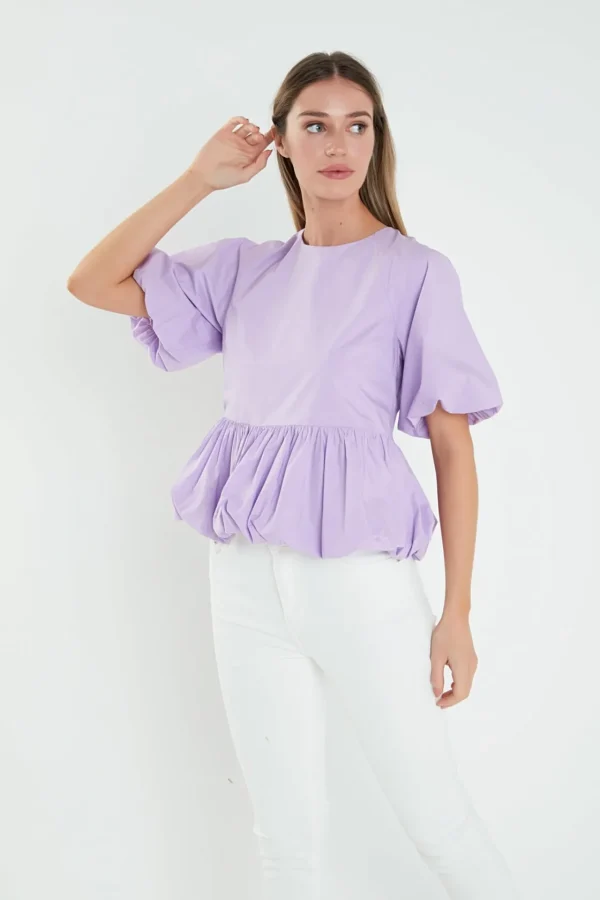 ENGLISH FACTORY Tops*- Balloon Poplin Top