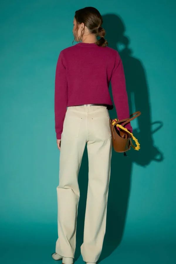 ENGLISH FACTORY Sweaters & Knits | Tops*- Bead Letter Knit PLUM