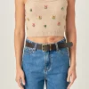 ENGLISH FACTORY Sweaters & Knits*- Beaded Detail Knit Tank Top BEIGE