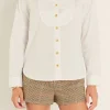 ENGLISH FACTORY Shirts & Blouses | Tops*- Bib Collar Detailed Shirt WHITE