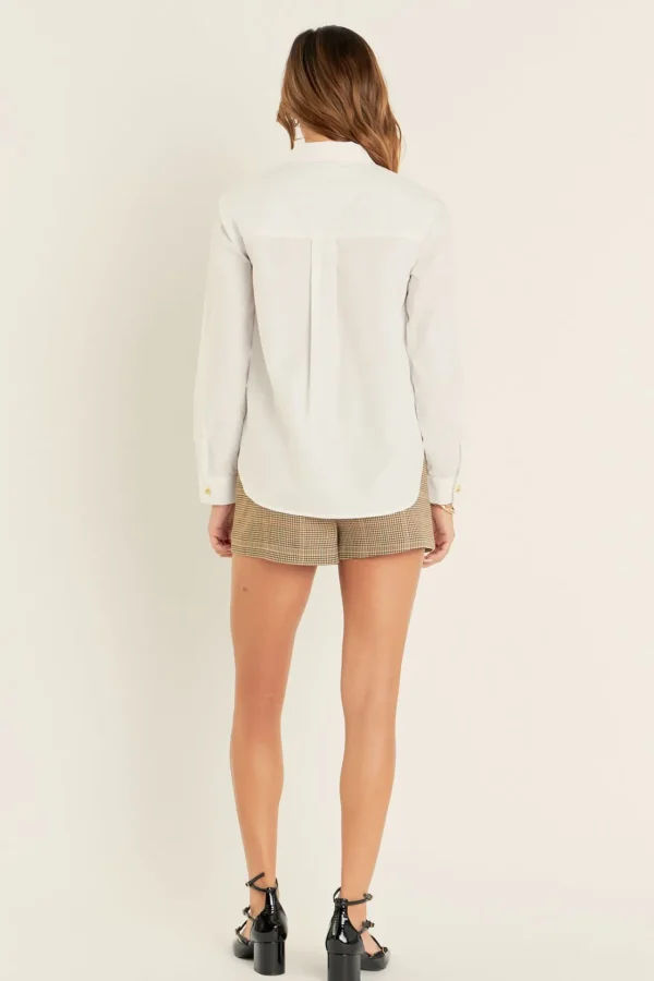 ENGLISH FACTORY Shirts & Blouses | Tops*- Bib Collar Detailed Shirt WHITE