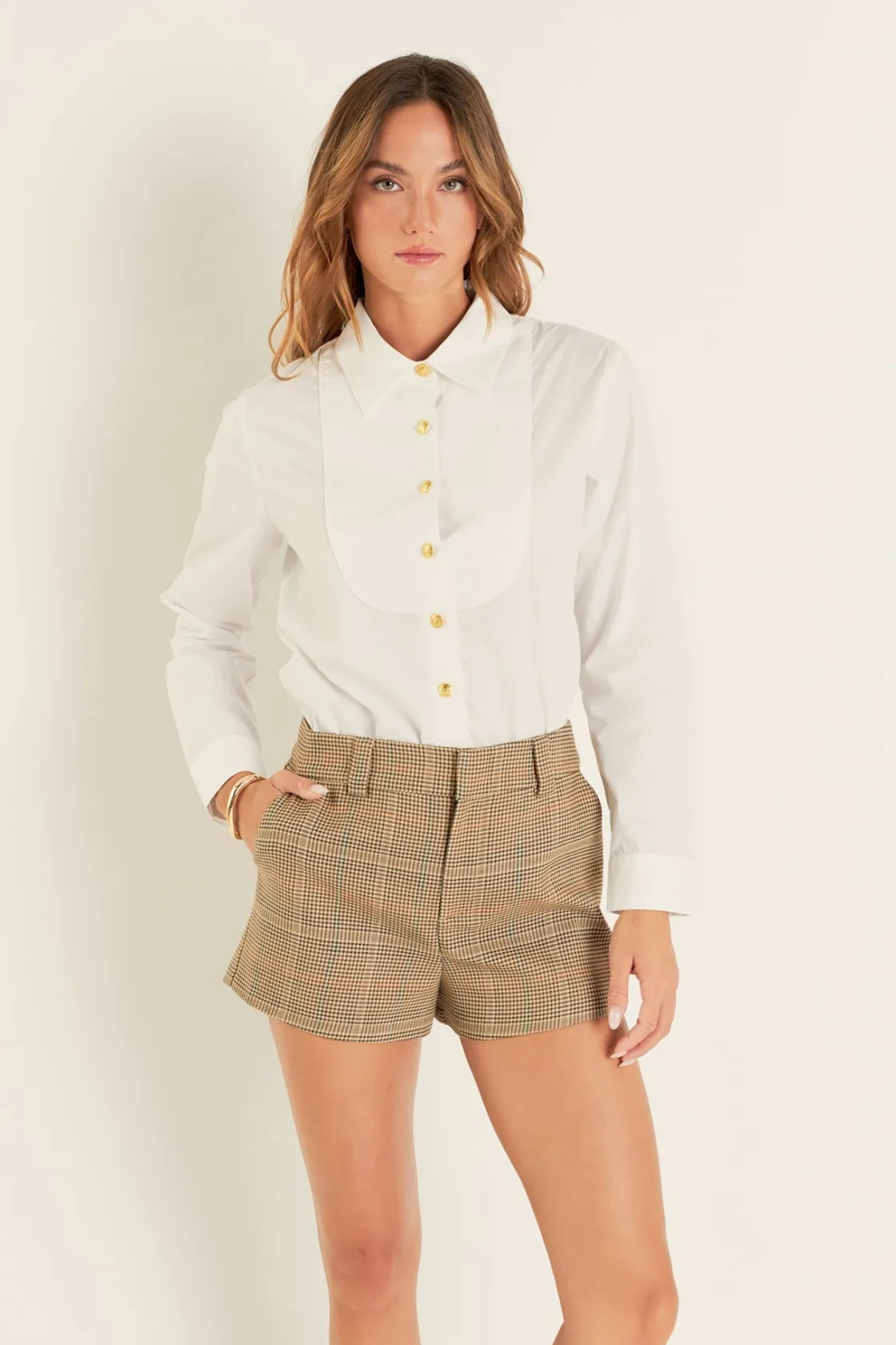 english_factory__bib_coll_3.webp ENGLISH FACTORY Shirts & Blouses | Tops*- Bib Collar Detailed Shirt WHITE