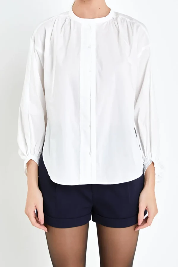 ENGLISH FACTORY Shirts & Blouses*- Billow Sleeve Top WHITE