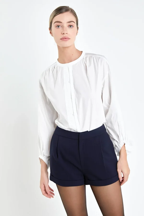 ENGLISH FACTORY Shirts & Blouses*- Billow Sleeve Top WHITE