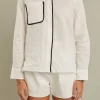 ENGLISH FACTORY Matching Sets | Shirts & Blouses*- Binding Linen Shirt WHITE
