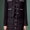 ENGLISH FACTORY Jackets & Coats | Tops*- and White Tweed Jacket BLACK