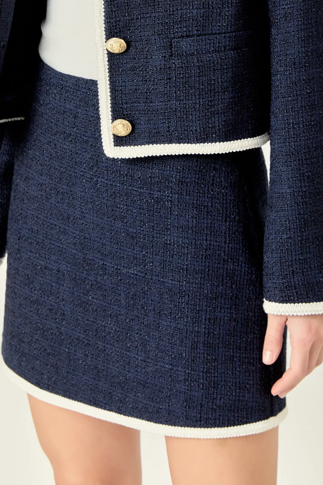 english_factory__blair_tw_0-1.webp ENGLISH FACTORY Matching Sets | Skirts*- Blair Tweed Skirt NAVY
