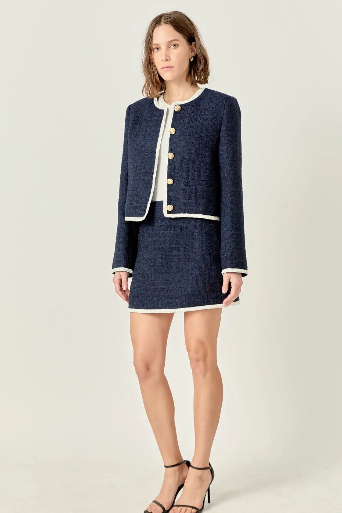 english_factory__blair_tw_1-1.webp ENGLISH FACTORY Matching Sets | Skirts*- Blair Tweed Skirt NAVY