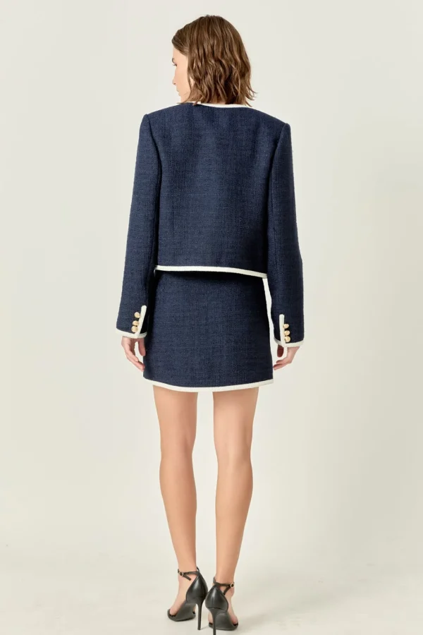ENGLISH FACTORY Matching Sets | Skirts*- Blair Tweed Skirt NAVY