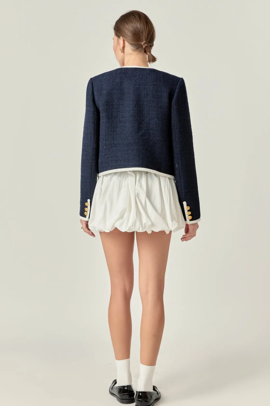 english_factory__blair_tw_2.webp ENGLISH FACTORY Jackets & Coats | Tops*- Blair Tweed Jacket NAVY