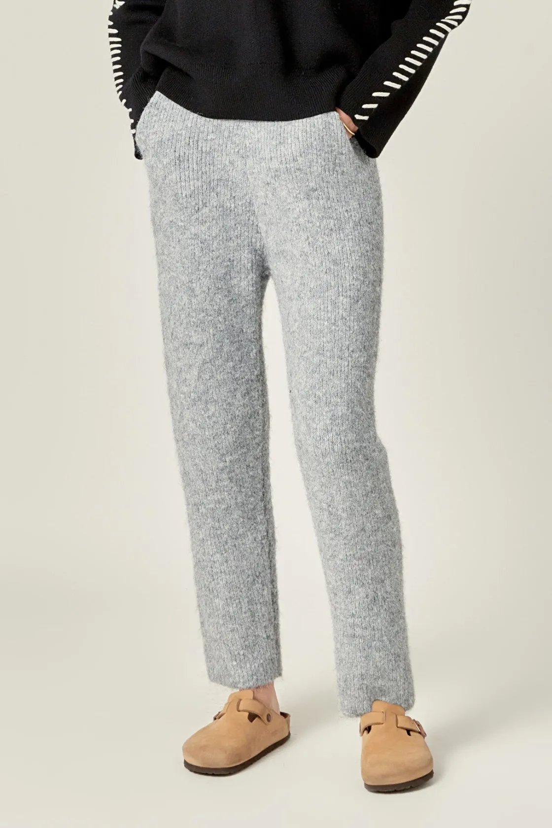 english_factory__blend_sw_0.webp ENGLISH FACTORY Pants | Tops*- Blend Sweater Jogger Pants GREY