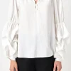 ENGLISH FACTORY Shirts & Blouses | Tops*- Blouson Sleeve Blouse WHITE