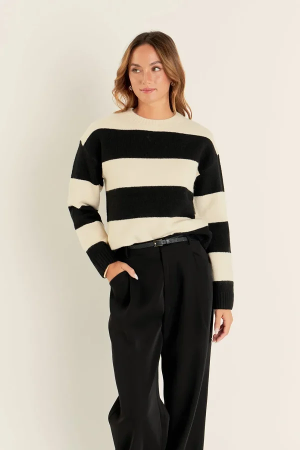 ENGLISH FACTORY Tops*- Bold Stripe Knit