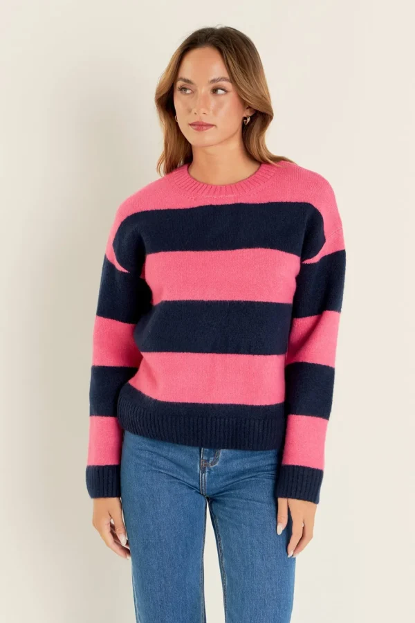 ENGLISH FACTORY Tops*- Bold Stripe Knit