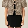 ENGLISH FACTORY Matching Sets | Tops*- Bow Detailed Puff Sleeve Top BROWN