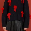 ENGLISH FACTORY Sweaters & Knits | Tops*- Bow Detailed Knit NAVY