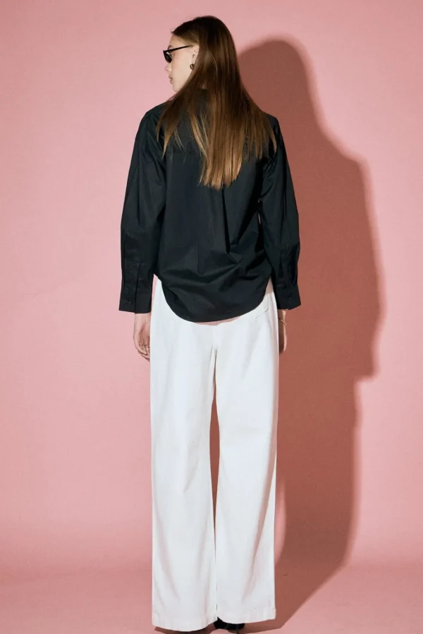 ENGLISH FACTORY Shirts & Blouses | Tops*- Bow Poplin Shirt BLACK