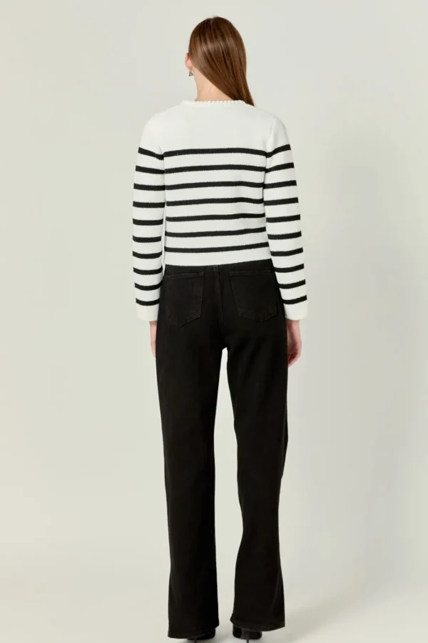 ENGLISH FACTORY Sweaters & Knits | Tops*- Braided Stripe Cardigan OFFWHITE