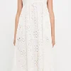 ENGLISH FACTORY Boho Dresses | White Dresses*- Broderie Anglaise Maxi Dress WHITE