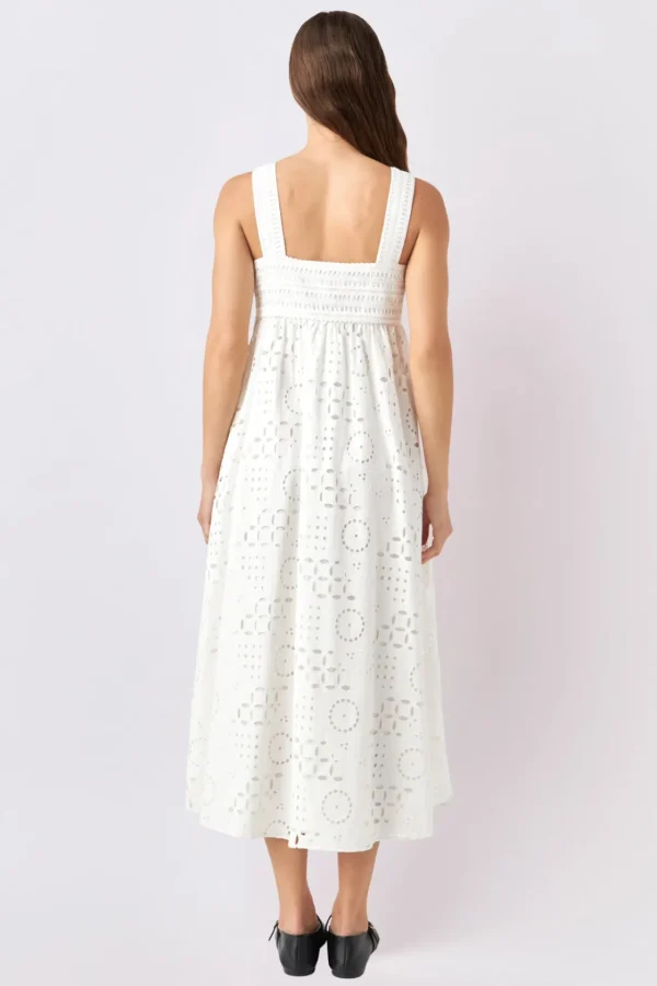 ENGLISH FACTORY Boho Dresses | White Dresses*- Broderie Anglaise Maxi Dress WHITE