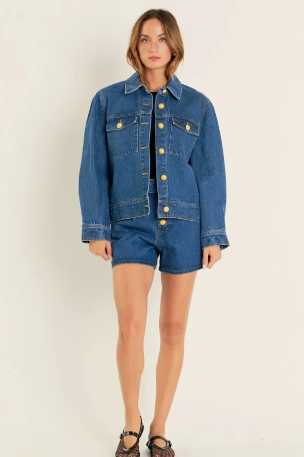 ENGLISH FACTORY Denim | Shorts & Skorts*- Buttoned Denim Shorts