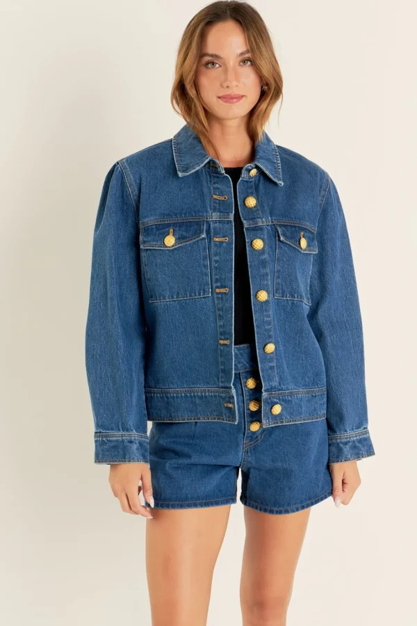 ENGLISH FACTORY Denim | Shorts & Skorts*- Buttoned Denim Shorts
